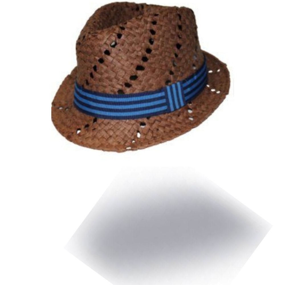 LIDS Straw Trilby with Stripe Band L/XL Hat NWT